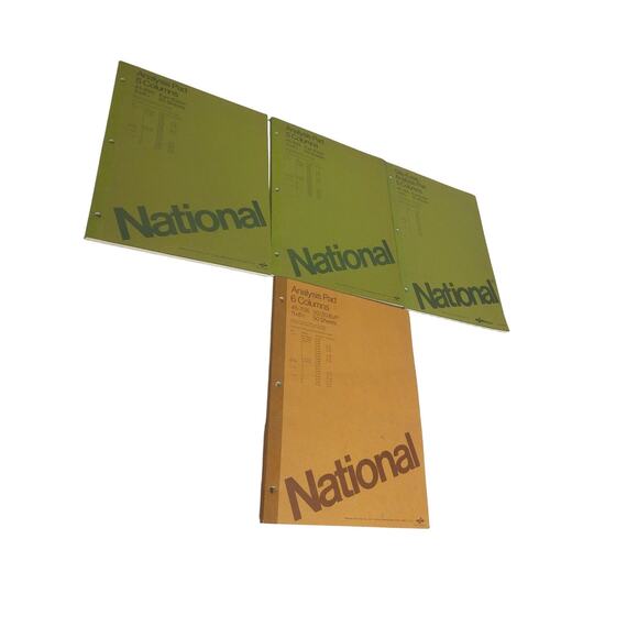 Vintage National Pads Site Ease Analysis 5 And 6 Column New SET OF 4 - Picture 2 of 6